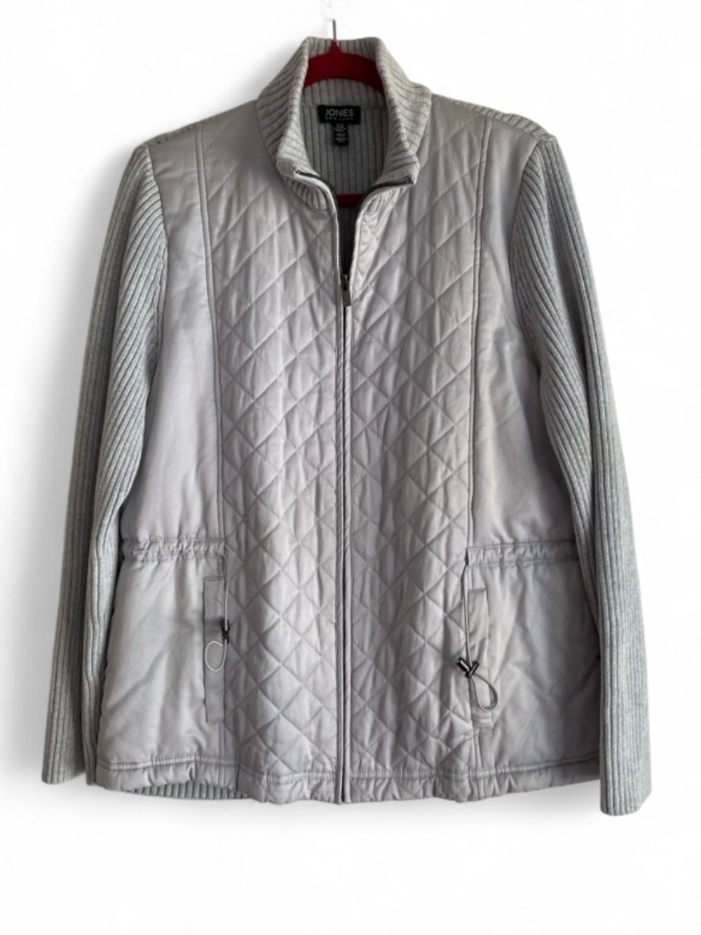 Jones New York Gray Quilted Sweater Coat Size XL